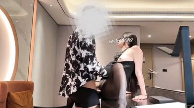 Office vixen fucked raw by big cock while wearing black stockings