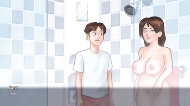 Debbie’s Summertime Saga cumshot destroys big boobs throbbing pussy in shower