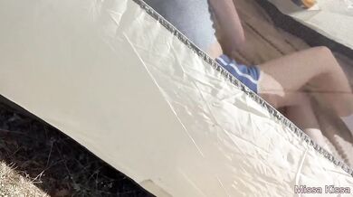 Roughly fucked a traveller in woods tight forest pussy drenched