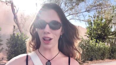 Nature nymph swallows Vegas load in hotel shower creampie