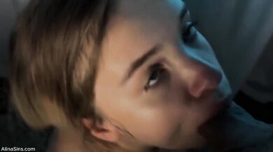 Neighbor girl gets mouth and pussy stuffed with cum on camera