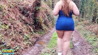 Ouset's huge BBW ass gets destroyed in the woods by a massive cock
