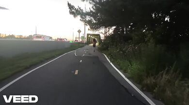 Solo female night walk public exhibitionist voyeur gets caught on camera
