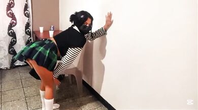 Tiny schoolgirl skips class to suck her boyfriend's friend raw in a hotel