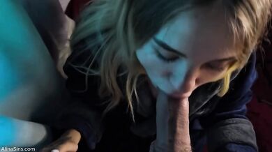 My stepsister arrives from camp and gets fucked raw missionary then full doggy style cumshot close up