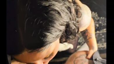 Goth wife sloppy deepthroat creampie doggystyle rough sex POV