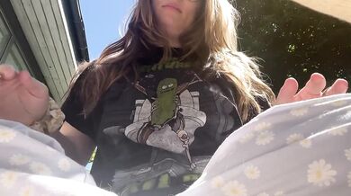 Shy girl drops tits for you to see perfect natural pair