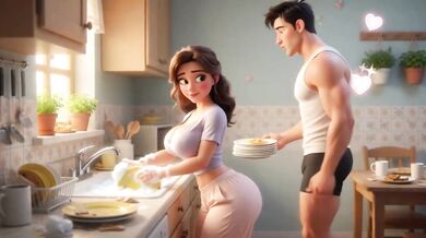 StepMom’s Dirty Laundry Secret Revealed Mid Phone Call cum shot