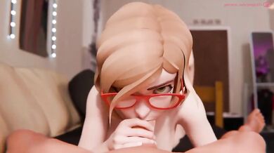 Cartoon POV hot girl gets sloppy wet mess LOADED