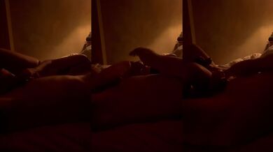 Blonde MILF wife gushes real orgasm with big dildo during joint masturbation