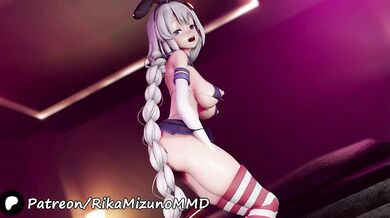 Kizuna Akari dance striptease bigass tits MMD uncensored solo hentai