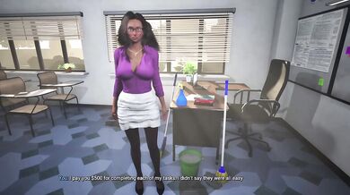 My naughty teacher cleans her classroom naked and serves my cock