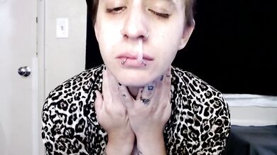 Snotty sneezes drown your cock in wet humiliation