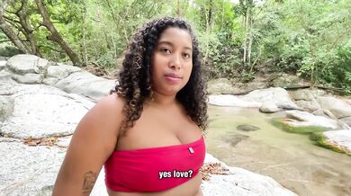 Girl denied by boyfriend fucks stranger in the river facefucked raw throat deep