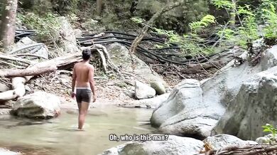 Girl denied by boyfriend fucks stranger in the river facefucked raw throat deep