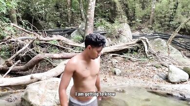 Girl denied by boyfriend fucks stranger in the river facefucked raw throat deep