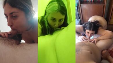 BBW Latina couple deepthroat blowjob compilation homemade real amateurs