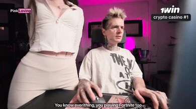 Stepbrother watches his stepsister rub her pussy on the table until she gushes all over it