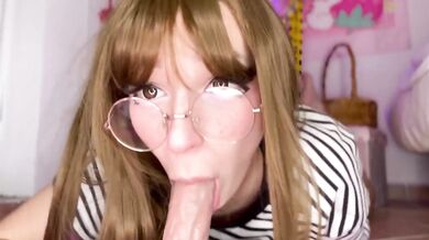 StepDADDYS-GIRL Gags Cock Until Face Fountain of Cum