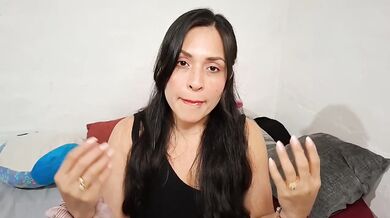 ASMR dirty talk latina gushing on big tits mouth sounds solo MILF