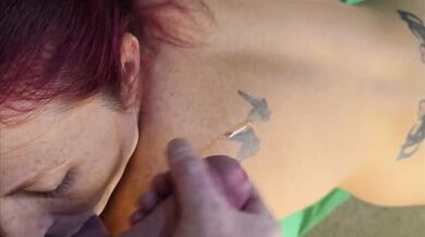 Kayla Keagan drips full of nut after breeding tattooed fuck doll gets a slow motion cumshot blast across her back