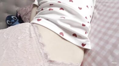 StepSister’s Juicy Booty ruined in pink panties creampie while she was glued to her ipad