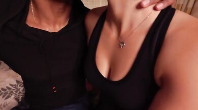 Barcelona lesbian friend gags deep on my thick cock huge cumshot