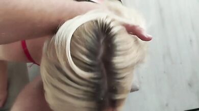 Russian Blonde MILF Destroys Teen with Sloppy Blowjob Then Gets Fisted Hard in Both Holes