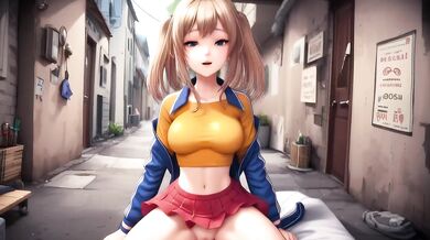 Public alley sloppy titfuck deepthroat massive boobs creampie cumshot