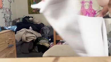 Cute ass fingered hard with uneven boobs rubbing clit raw