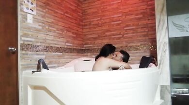 Rich Latina gushing in the jacuzzi with a big dick stuffed in her big ass