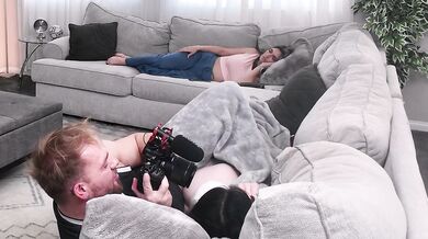 Big tits brunette sneaky sex BTS mercilessly destroyed in POV heat