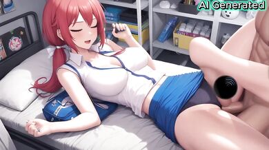 Schoolgirl redhead gets destroyed by massive cock in storage room sloppy titfuck creampie