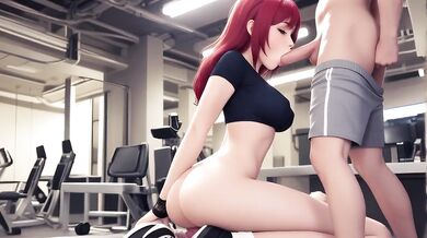 Massive tits gym sex deepthroat sloppy titfuck creampie riding hardcore POV