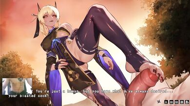 Femdom Blonde Succubus doggy style creampie with BBC and facesitting 18yr kunoichi