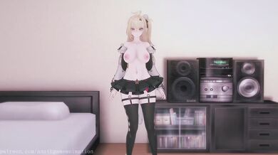 Cissia's big tits squished in missionary POV hentai game