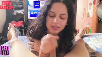 Argentinian Milf BabyLuna939 deepthroats my cock till all her pretty lips choke on my cum