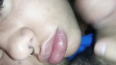 Big cumshot facefuck destroys horny stepsister mouth