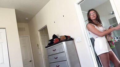 Teen step sis lets you turn her big ass over while creampie fills her