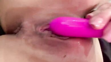 Wand orgasm girl squirts tight pussy bath water gush