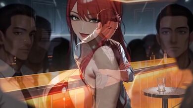 AI big tits redhead gets double penetrated until creampie overload