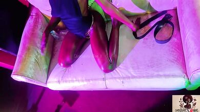 Flirting leads to my big ebony bbc getting sloppy sucked by his girlfriend after she called him a bitch