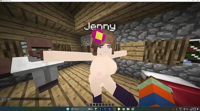 Jenny gets railed while playing Minecraft cartoon hentai sex game