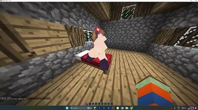 Jenny gets railed while playing Minecraft cartoon hentai sex game