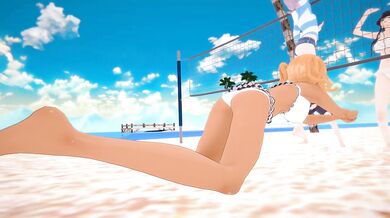 Komi-san time stop destroys bikini beach hottie