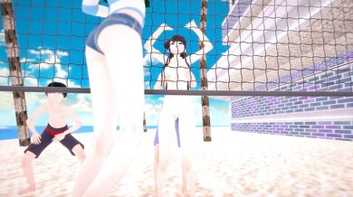 Komi-san time stop destroys bikini beach hottie