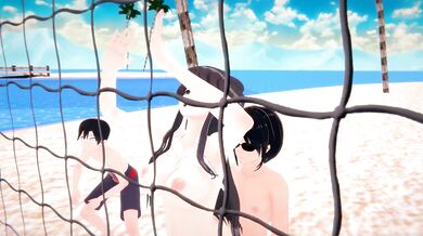 Komi-san time stop destroys bikini beach hottie