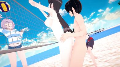 Komi-san time stop destroys bikini beach hottie