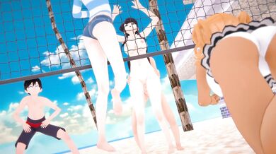 Komi-san time stop destroys bikini beach hottie