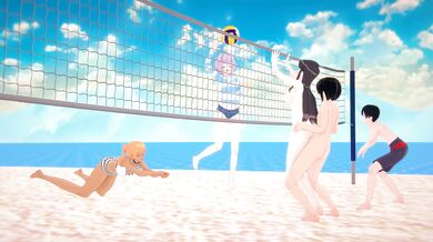 Komi-san time stop destroys bikini beach hottie